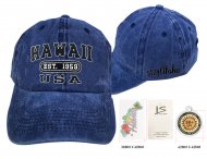 Hawaii 1959-Stay Aloha, Blue Cotton Cap, 6pcs/bag
