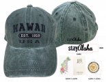 Hawaii 1959-Stay Aloha, Olive / Sage Cotton Cap, 6pcs/bag