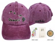 Hawaii Island-Stay Aloha, Burgundy Cotton Cap, 6pcs/bag
