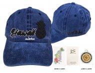 Hawaii Pineapple Aloha-Stay Aloha, Blue Cotton Cap, 6pcs/bag