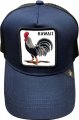 "Hawaii" Rooster Navy / Black Polyester Mash Baseball Cap