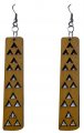50mm Wood Carved Triangle Patten Dangle Earrings