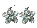 30mm Abalone Shell Plumeria Flower Earrings