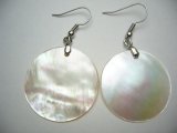 30mm Round White Mother of Pearl Earring