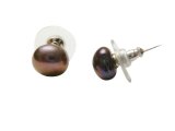 10-11mm Black Fresh Water Pearl-Post Earring