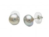 12mm Silver Grey Fresh Water Pearl-Post Earring