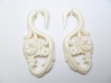 26 x 58 mm White Buffalo Bone Earrings