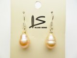 Peach Rice fresh water pearl earring