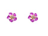 14mm Fimo Flower w/ C.Z Stone Stud Earrings
