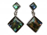 DCI-Abalone Diamond/Square Dangling Earring