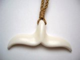 Small Bone Whale Tail with Adjustable Brown Cord