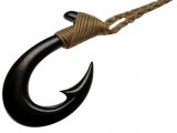 Black Buffalo Bone Fish Hook w/ Adjustable Hemp Cord