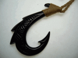 Buffalo Bone Fish Hook w/ Adjustable Hemp Cord