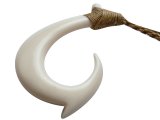 Buffalo Bone Fish Hook w/ Adjustable Hemp Cord