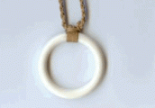 Round Bone Necklace w/ Brown Adjustable Cord