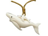 24X51mm Buffalo Bone Dophin w/Adjustable Hemp Cord​