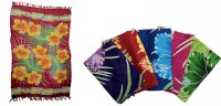 Hibiscus & Palm Leaves Assorted Color Rayon Sarong, 66/case, MOQ