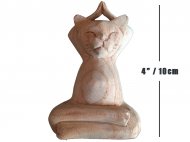 4"/10cm Mindi Wood Hands Above Head Yoga Cat, 216/cs, MOQ-2