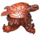 Special Order-16" Wood Walking Turtle On Coral Base, 2pcs/cs