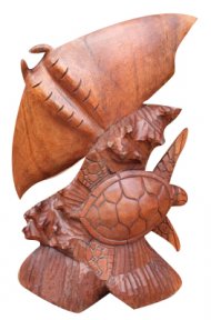 Special Order-20"/ 50cm Wood Turtle Manta Ray Coral Base 3pcs/cs