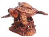 Special Order-10" Wood Double Turtle On Coral Base 6pcs/cs