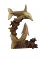Special Order-12" Double Wood Dolphin On Coral Base, 8pcs/cs