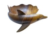 Special Order-8"Carved Wood Dolphin Bowl, 20pcs/cs