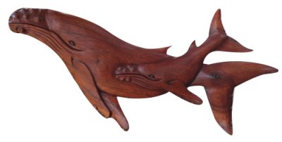 Special Order-16" Wood Humpback Whale Family 8pcs/cs