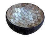 15cm Coconut Bowl w/ Mosaic Shell Inlay