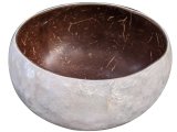15cm White Abalone Shell Inlay Coconut Resin Bowl