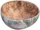 15cm White Abalone Shell & Coconut Inlay Resin Bowl