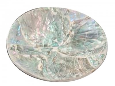 Abalone Shell Inlay Resin Round Sauce Plate
