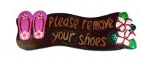 Please Remove Your Shose Pink Sandals Wood Sign