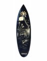 50cm/20" Wood Carved w/ Dolphin, Palm Tree & Hawaii Surfboard