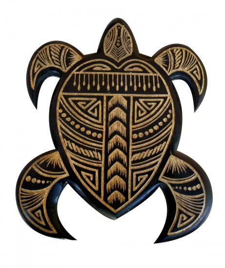 30x25cm Black Wood Craved Tribal Turtle Sign, 50/case, MOQ-2 - Click Image to Close