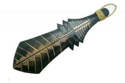 50cm Wood Carved Hawaiian Style War Club Weapon in Black