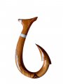 30cm / 12" Tribal Design Burned Wood Craved Hawaii Fish Hook