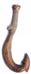 30cm / 12" Tribal Design Antique Wood Fish Hook