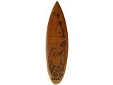 50cm/20" "Kauai" Teakwood Carved Hawaii Island Map Surfboard