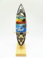 21cm/8" Turtle carved, Painted Wood Surfboard w/Stand