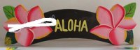 16" Aloha w/Pink Plumeria Wood Sign
