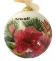 Hand Painted Hawaii Tropical Flower Christmas Ornament