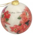 Hand Painted Hawaii Flower Hibiscus Plumeria Christmas Ornament