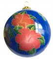 Hand Painted Hawaii Flowers Island Map Christmas Ornament