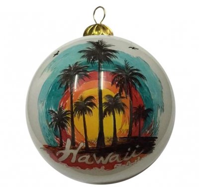 Hand Painted Hawaii palm Tree Christmas Ornament Hand Painted Hawaii ...