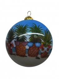 Hand Painted "Maui" Chilling Pineapple Christmas Ornament, 54/cs