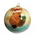 Hand Painted "Hawaii" Bear w/ Pineapple Christmas Ornament