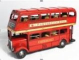 074M-R, Vintage Red London Double Decker Bus Model