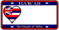 Metal Hawaii License Plate Hang Sign 12"x6" (30x15cm)