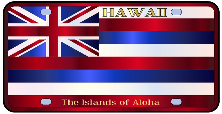 Metal Hawaii License Plate Hang Sign 12"x6" (30x15cm) - Click Image to Close
